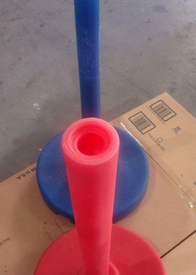 10 Red or White or Blue Base and Pole Set