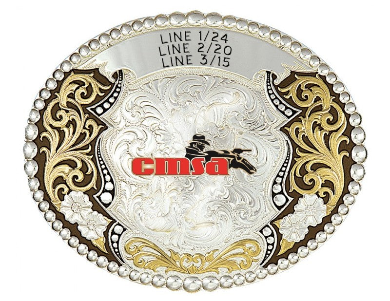 "Powell" Two-Tone Trophy Buckle 25912