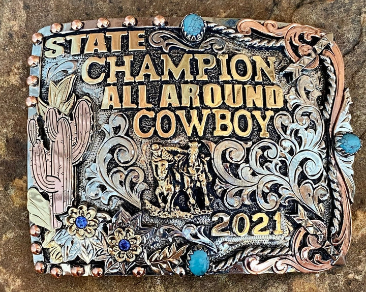 SW 115 Tri Color Trophy Buckle