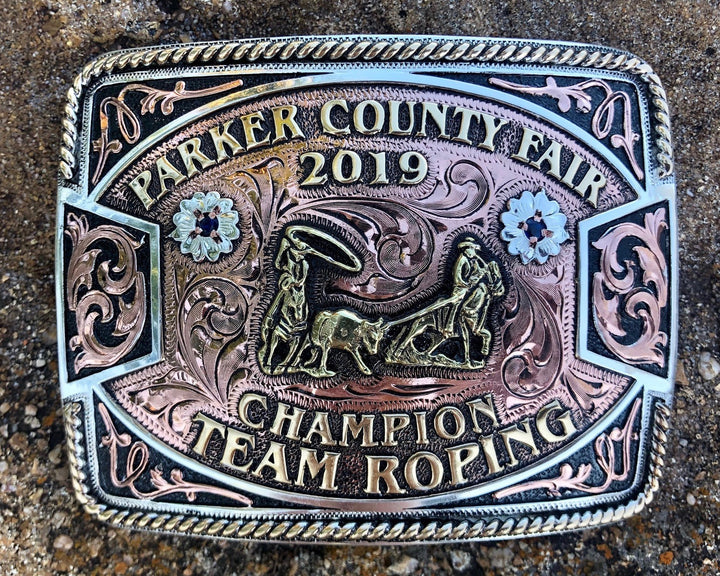 TB 134 Tri Color Trophy Buckle